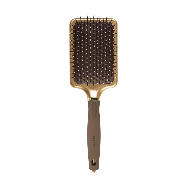 Масажна щітка для волосся Olivia Garden Expert Care Regtangular Nylon Bristle розмір Large, Gold &amp; Brown, 1 шт